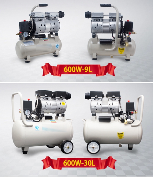 600W - 30L 고품질 소형 공기 압축기 Oilless 고압 무언 디자인 나무 작동 가정 신청 AC220V