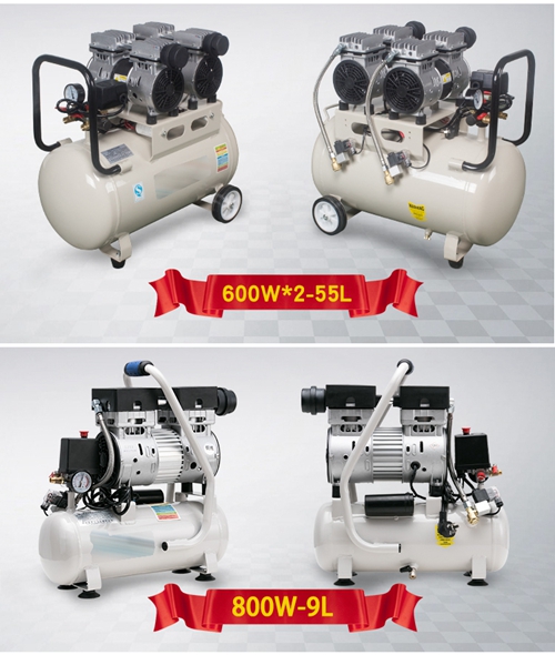 600W - 30L 고품질 소형 공기 압축기 Oilless 고압 무언 디자인 나무 작동 가정 신청 AC220V
