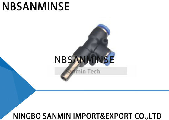 PDJ 1 접촉 공기 빠른 이음쇠 고품질 Sanmin에 있는 압축 공기를 넣은 호스 연결관 분지 뛰기 티 강요