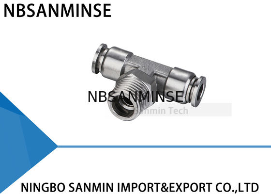 NBSANMINSE SSPT M5 M6 1/8 압축 공기를 넣은 음식 급료 남성 분지 티 이음쇠에 있는 1/4의 3/8의 1/2 SS316L 스테인리스 강요