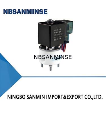 최대 +60℃ 주변 온도 PTFE 솔레노이드 밸브, 5℃~150℃ 유체 온도 및 M8×1 G1/8 M6 1/4UNF-28 연결