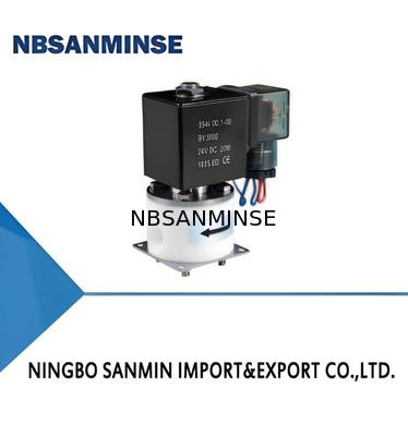 최대 +60℃ 주변 온도 PTFE 솔레노이드 밸브, 5℃~150℃ 유체 온도 및 M8×1 G1/8 M6 1/4UNF-28 연결