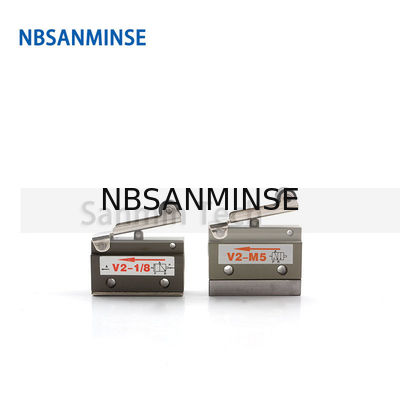 NBSANMINSE V2-M5 V2-1/8 2/2 방법 항공 메크니컬 제어밸브 공기 2개 방법 롤러 밸브 자동화 라인