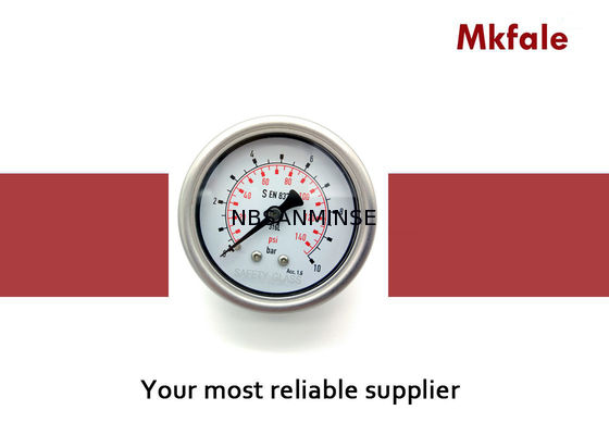 63B / L 2.5 인치 세륨 증명서를 가진 액체에 의하여 채워지는 연료 압력 계기 레이저 용접